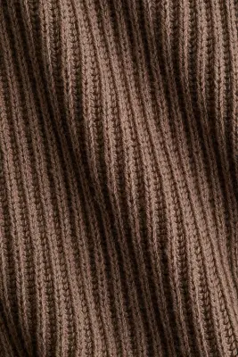 Pull en maille côtelée de laine mélangée - Taupe foncé — photo 4