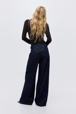 Wide High Jeans - Bleu denim foncé — photo 1
