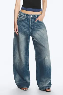 Andromeda jean baggy ample taille basse - Stirrup Blue - Bleu moyen — photo 2