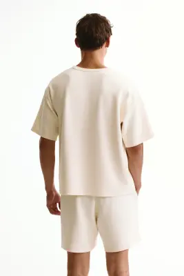 T-shirt de sport gaufré Loose Fit DryMove™ - Écru — photo 3