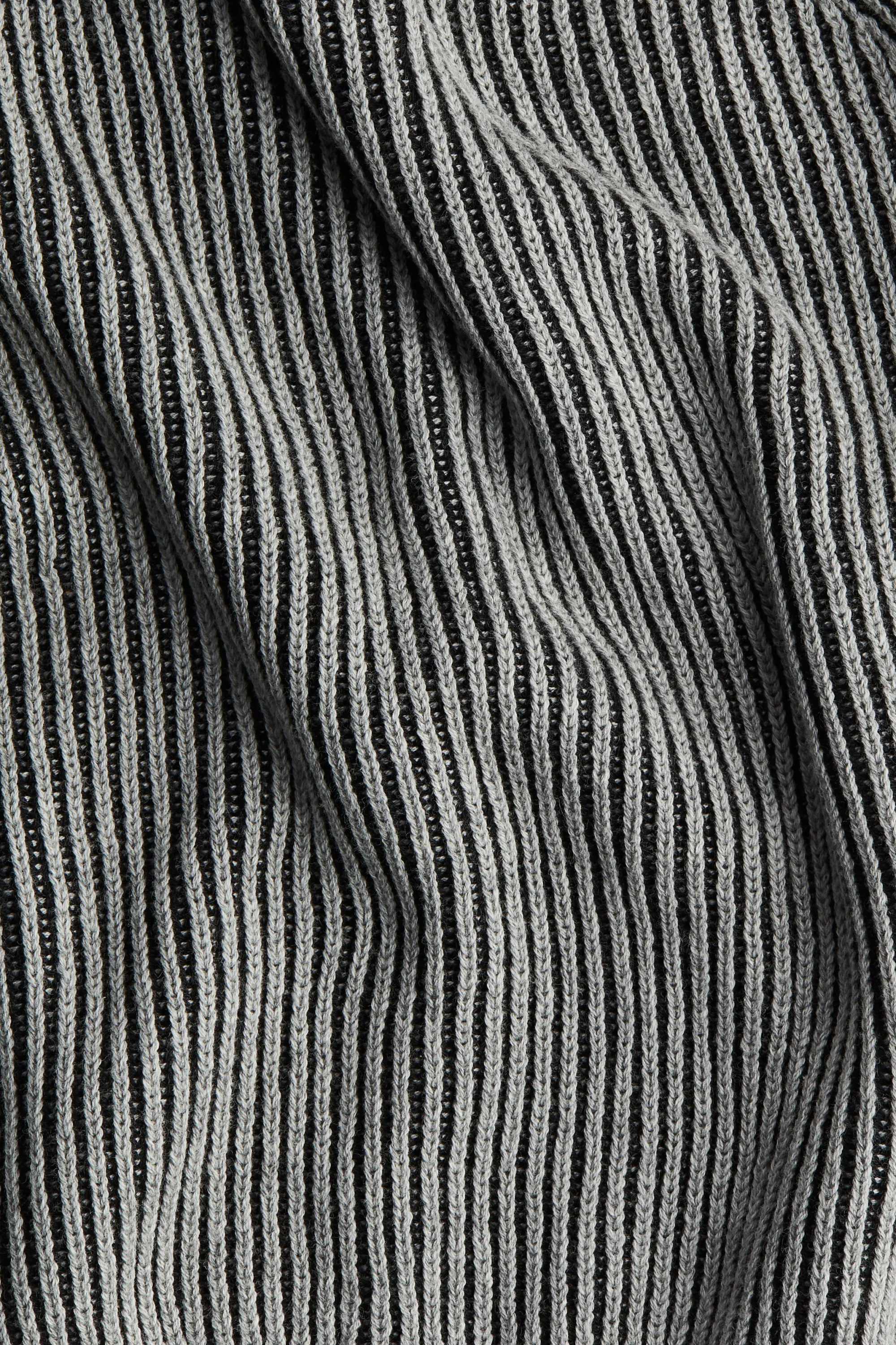 Pull en maille de coton côtelée - Gris foncé