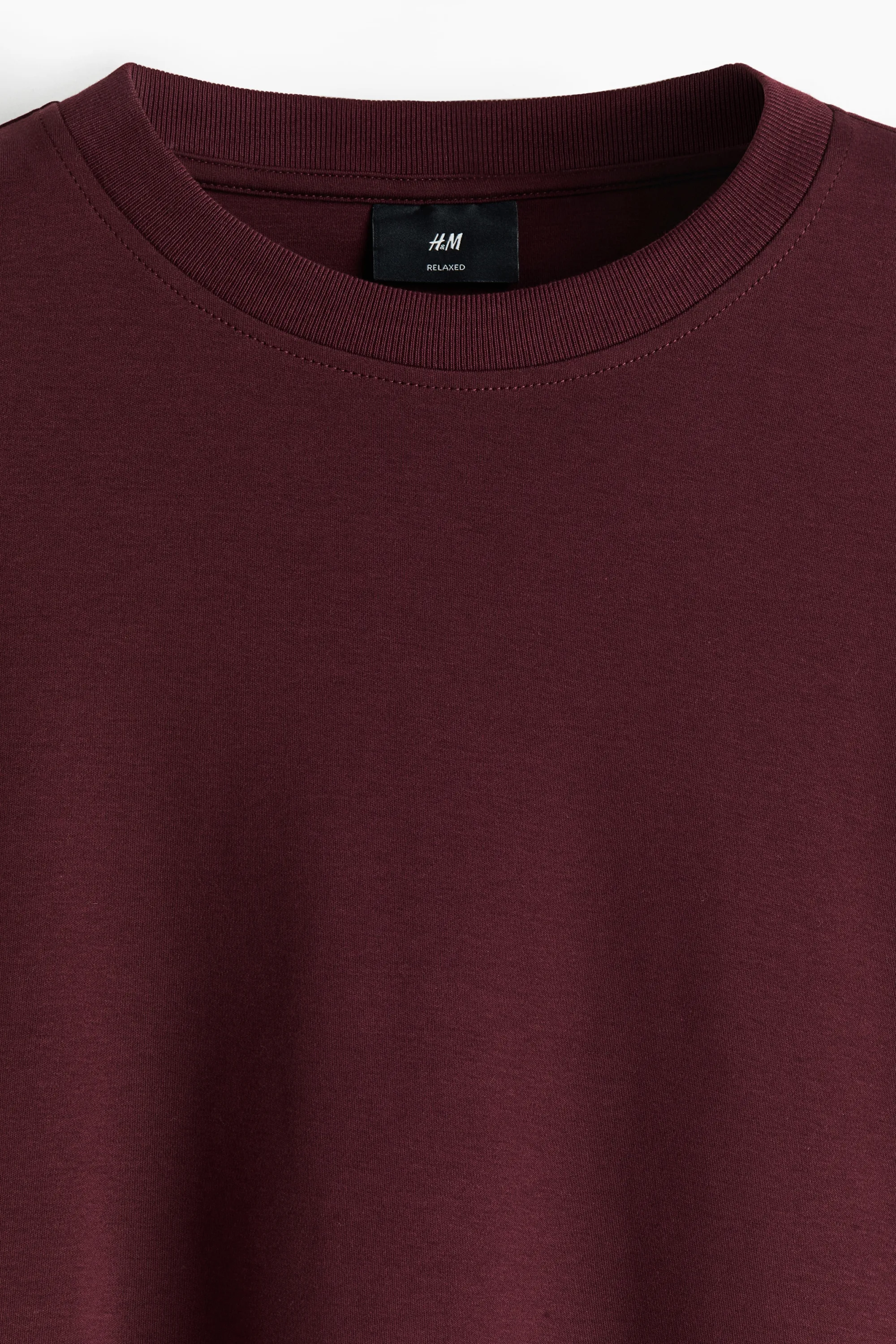 T-shirt à manches longues Relaxed Fit en interlock - Bordeaux