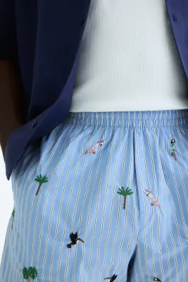 Short Relaxed Fit - Bleu clair/motif — photo 1