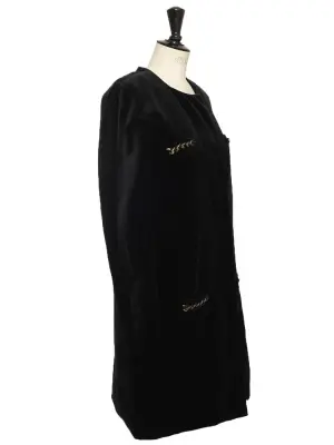 Veste en velours de coton noir brodé de chaînes dorées FW 2009 Prix boutique €2200 Taille 38 à 40 — photo 4