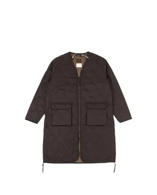 Military V Neck Zip Down Coat Black — photo 1