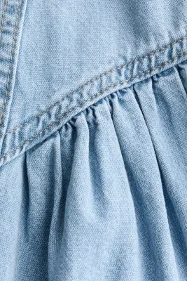Robe en denim avec jupe évasée - Bleu denim clair — photo 4