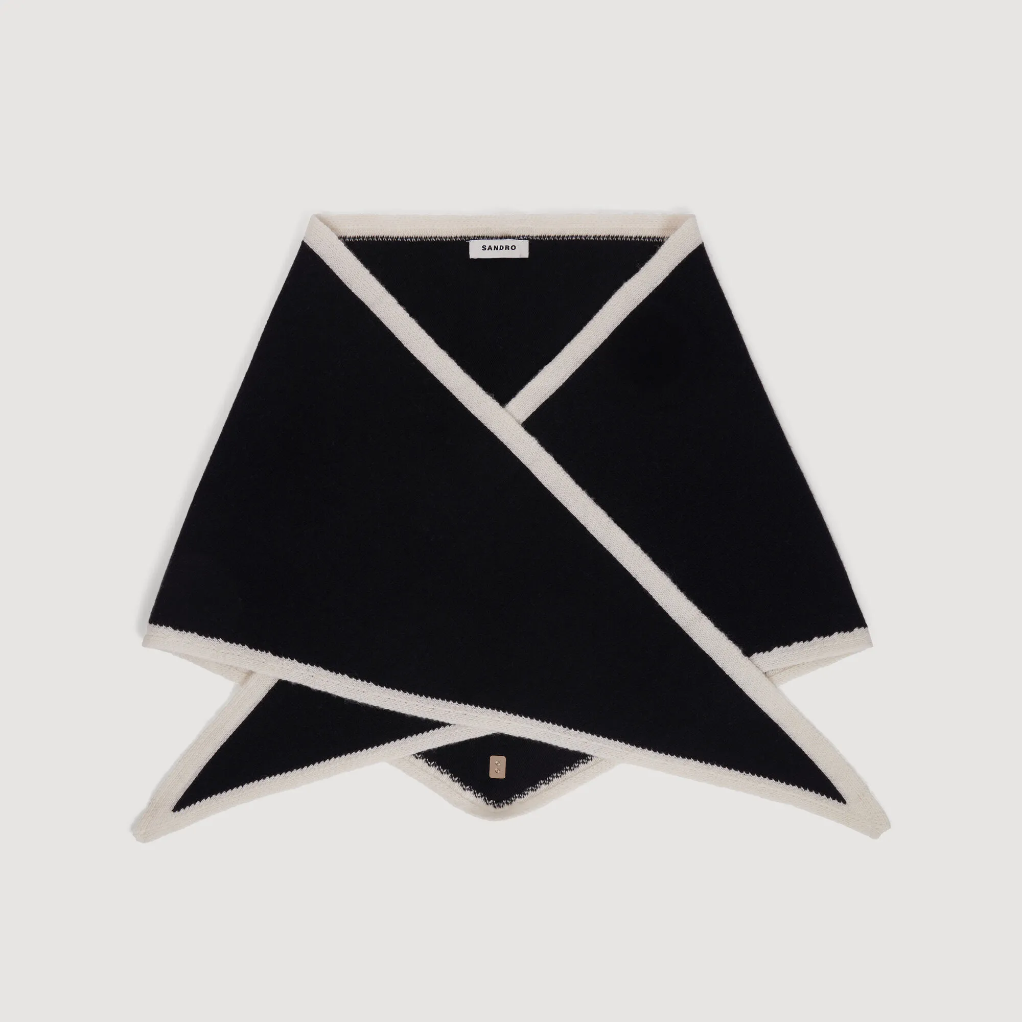 Foulard triangle bicolore en laine