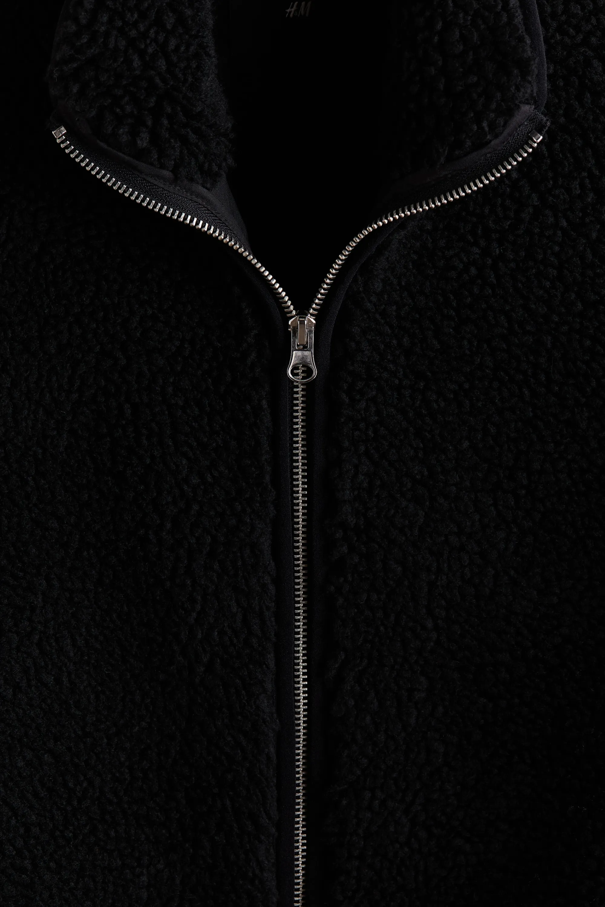 Veste zippée en tissu Teddy bear - Noir