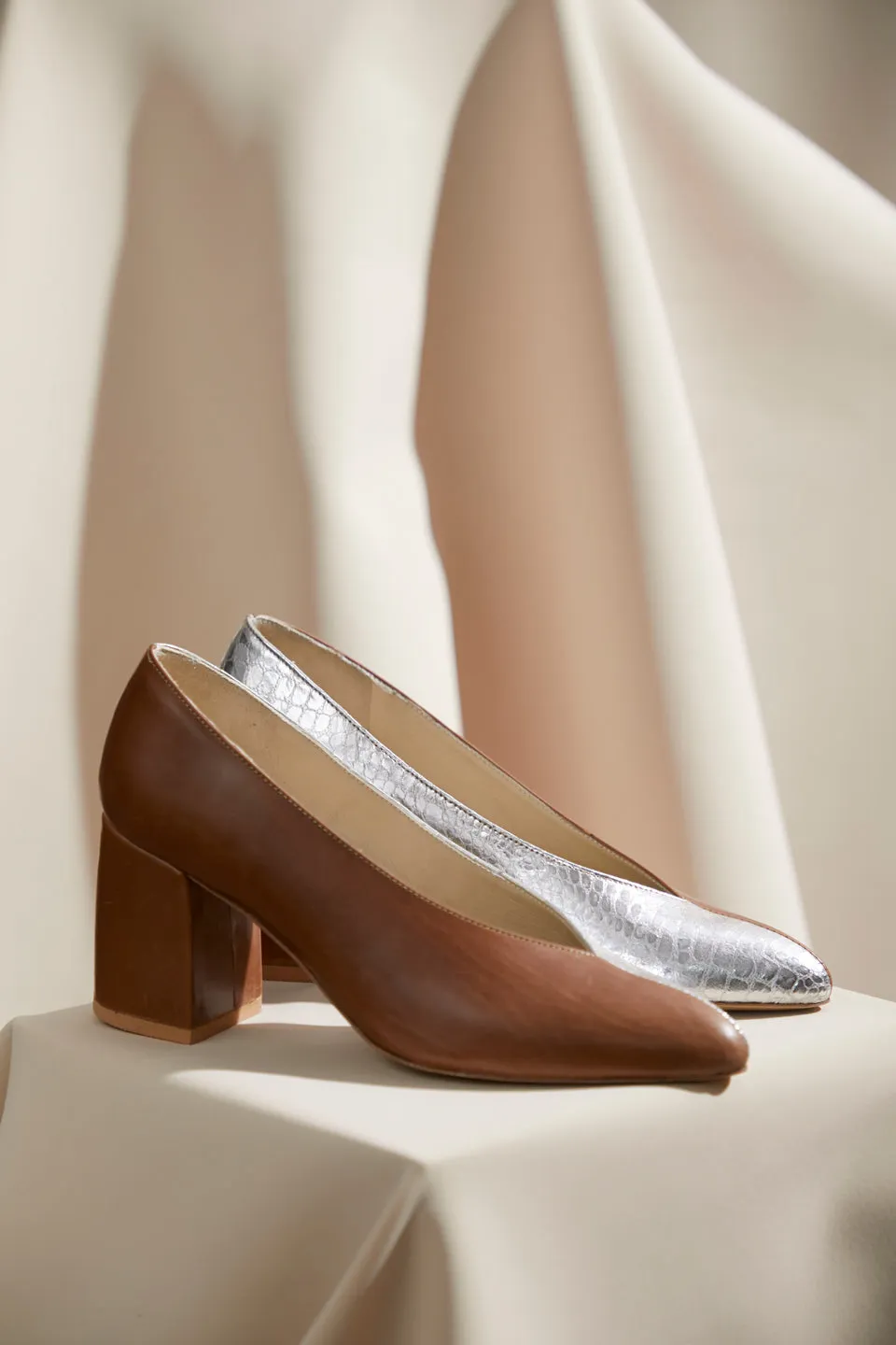 Escarpins Hesse Silver & Cognac