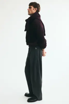 Pantalon chic Loose Fit avec plis - Gris anthracite — photo 3