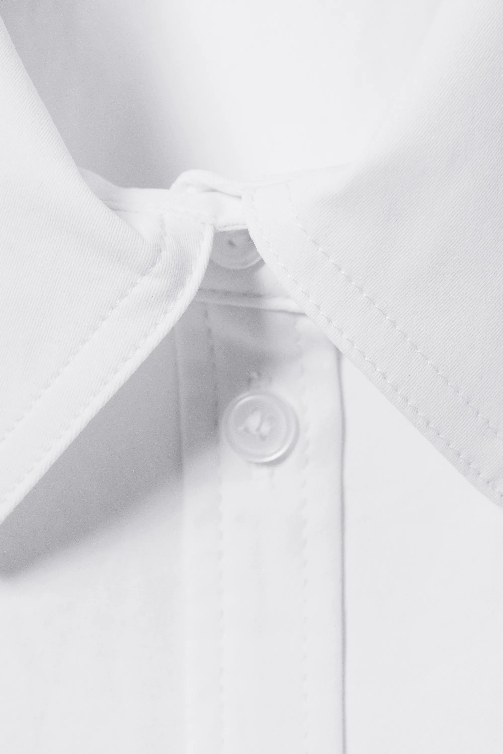 Chemise froncée ajustée à la taille - Blanc