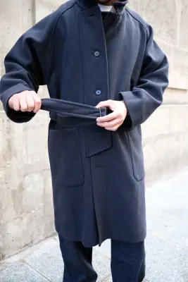 Kaptain Sunshine – Stand Collar Coat KS26FCO05 – CHARCOAL — photo 4