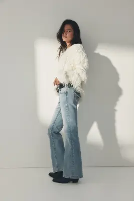 Flared Low Waist Jeans - Bleu denim clair — photo 3