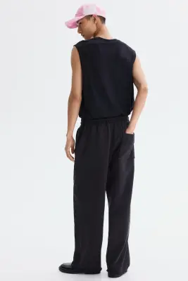 Pantalon jogger Relaxed Fit en coton - Noir/No Love Just Fire — photo 2