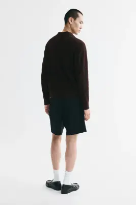 Polo Relaxed Fit en maille - Marron foncé — photo 3
