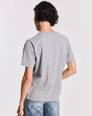 Tee-shirt Bree gris chiné brodé — photo 4