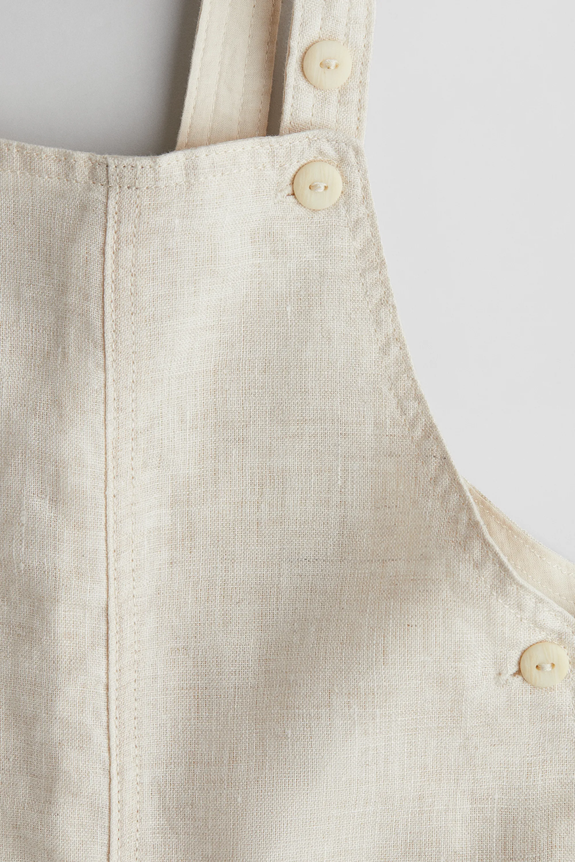 Salopette short en lin - Beige clair