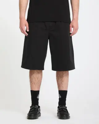 Short volcom chillow pleat 24 chino – black — photo 2