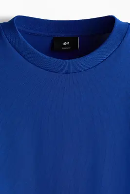 T-shirt Oversized Fit en coton - Bleu vif — photo 5