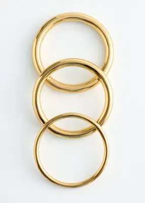 Ensemble de bracelets jonc tubulaires - Doré — photo 3