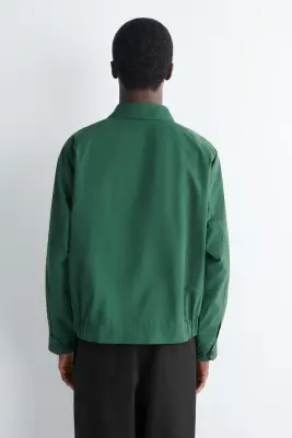 VESTE HARRINGTON EN COTON ET NYLON - VERT — photo 4