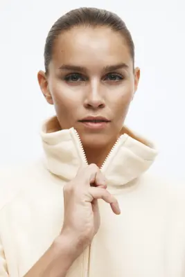 Top de sport en polaire ThermoMove™ - Blanc vanille — photo 2