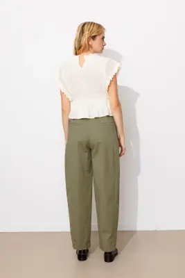 Pantalon balloon en toile — photo 4