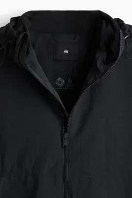 Veste coupe-vent à capuche - Noir — photo 2