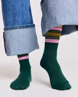 Chaussettes Haka vert et rose — photo 3