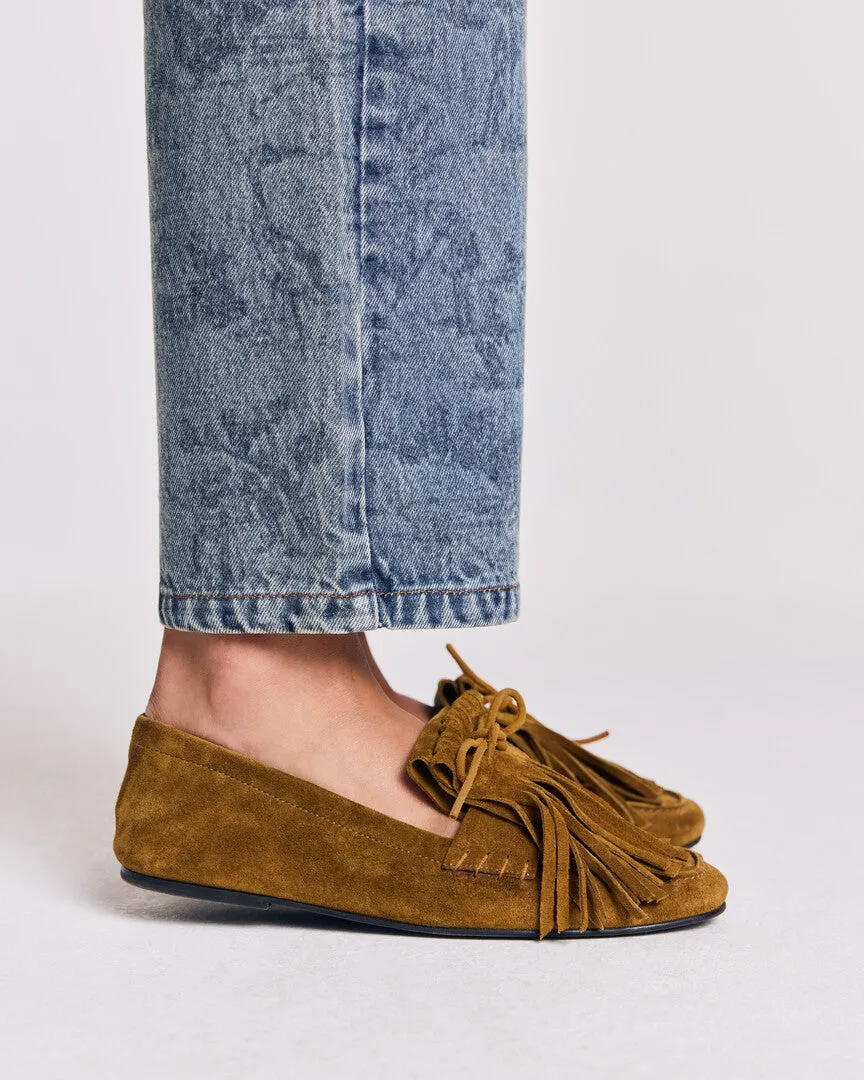 Mocassins Alix frange kaki