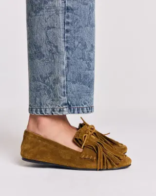 Mocassins Alix frange kaki — photo 1