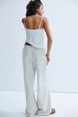 Pantalon de pyjama en flanelle - Gris/rayé — photo 2