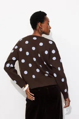 Pull à pois en maille compacte — photo 4