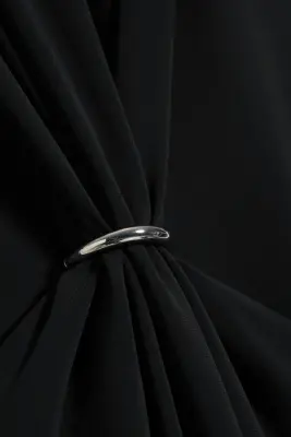 Robe longue froncée - Noir — photo 5