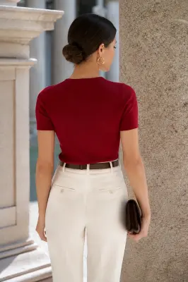 Henrietta Knit Top - Bordeaux — photo 2