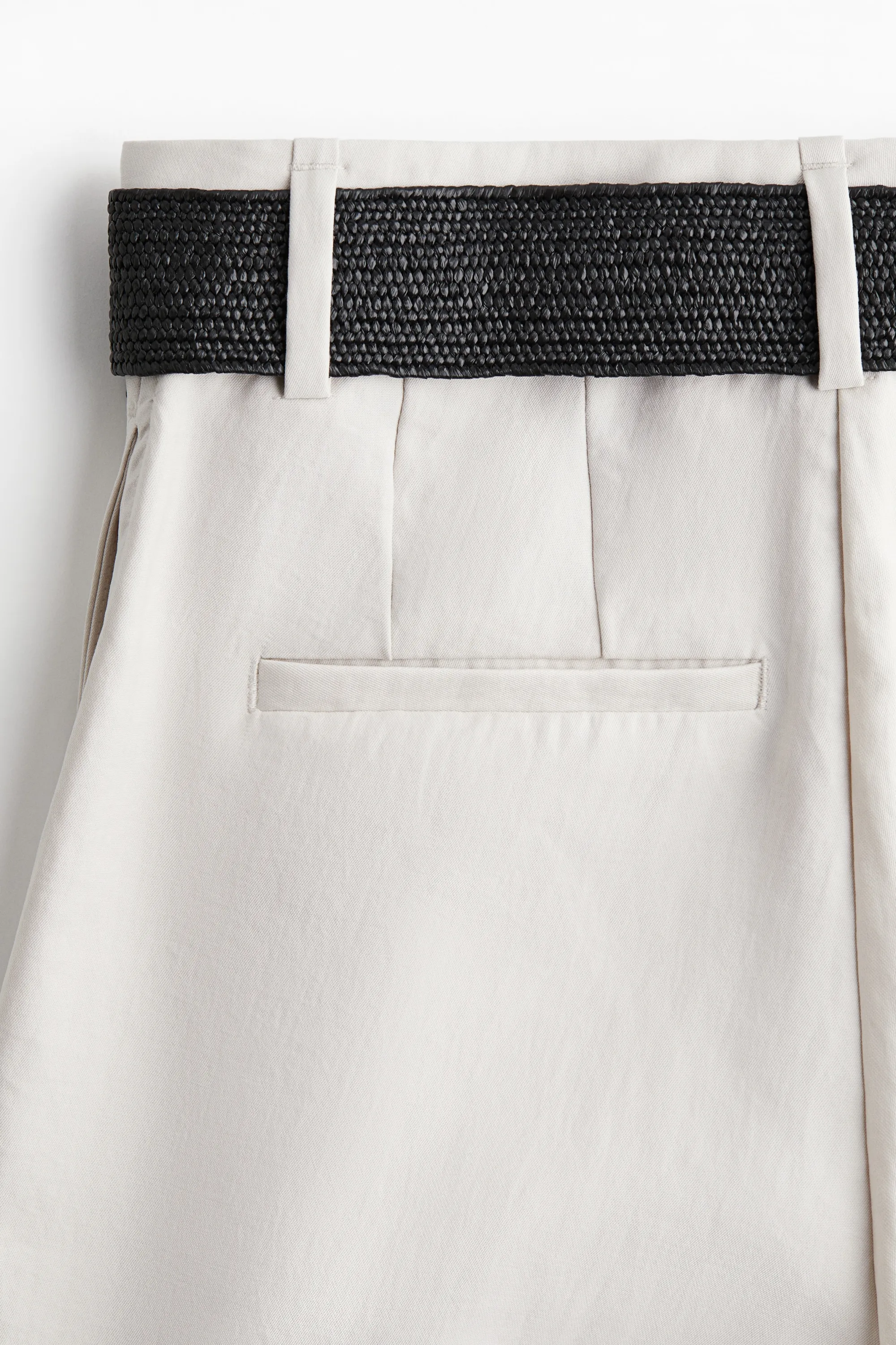 Pantalon large avec ceinture - Blanc