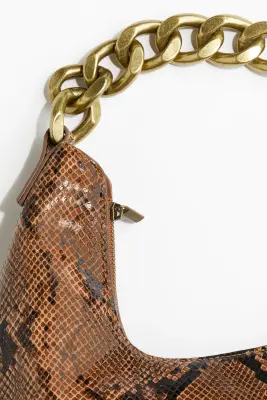 Petit sac bandoulière - Marron/motif peau de serpent — photo 1