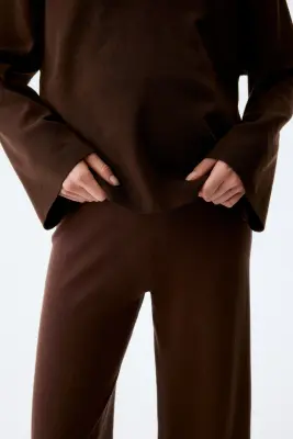 MAMA Pantalon en maille - Marron foncé — photo 1
