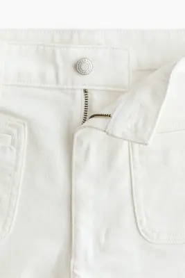 Short taille haute en denim - Crème — photo 5
