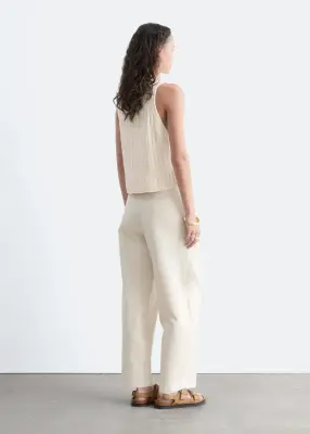 Pantalon court barrel - Écru — photo 5