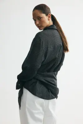 Chemise avec foulard - Noir/rayures tennis — photo 4