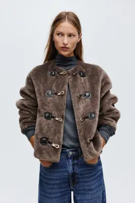 Veste façon duffle-coat - Taupe foncé — photo 3