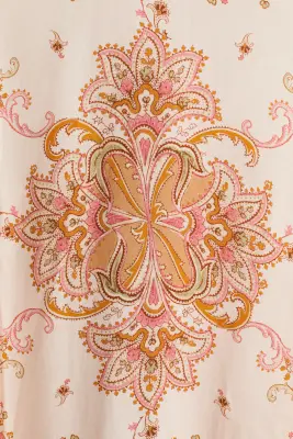 Chemise imprimée en lyocell - Beige clair/motif cachemire — photo 4