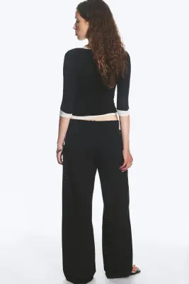 Pantalon de costume coupe ample taille basse - Noir — photo 2
