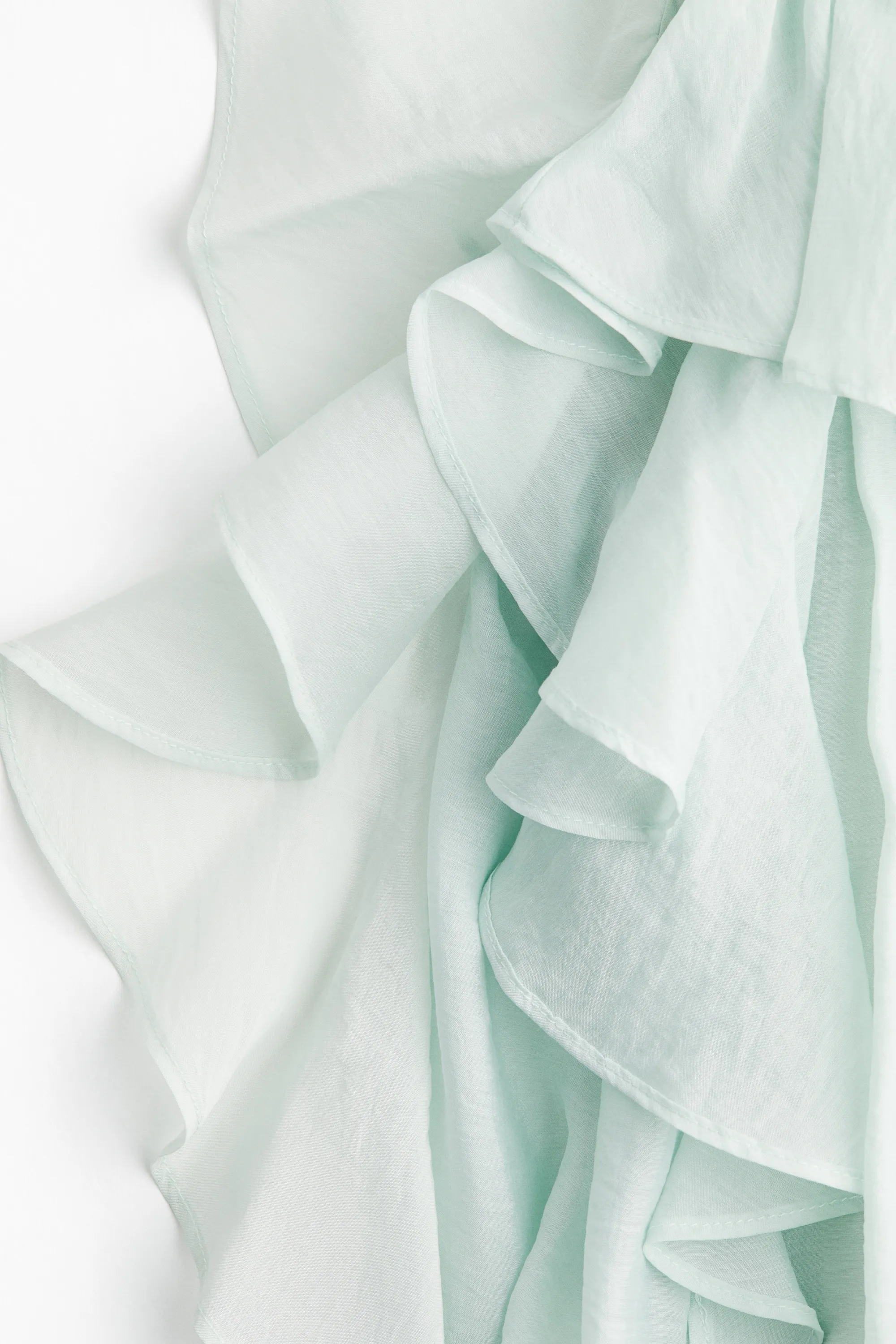 Robe volantée en organza - Vert menthe clair
