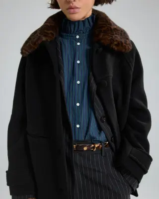 Manteau Nikita noir et léopard — photo 1
