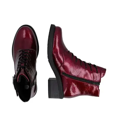 Bottines Remonte D1A72-33 Rouges - Lacets Grande Pointure Femme — photo 4