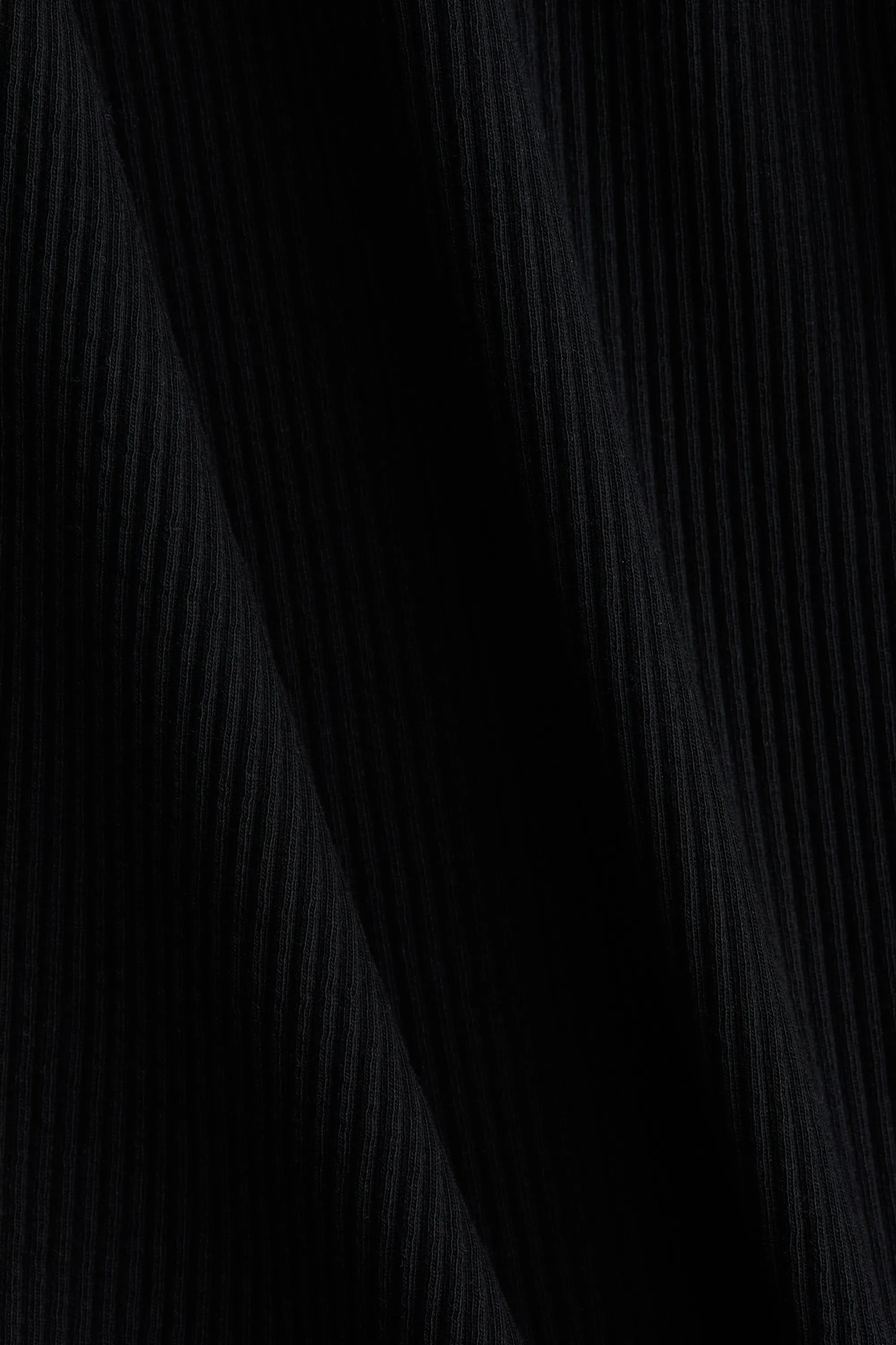 Robe côtelée avec manches trompette - Noir