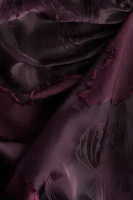 Robe à franges en tissu jacquard - Violet prune foncé — photo 5