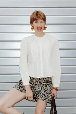 Blouse plissée romantique — photo 2